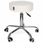 Стул для мастера 4FIZJO Pure регулируемый, без спинки, на колесиках White (P-5907739319654)