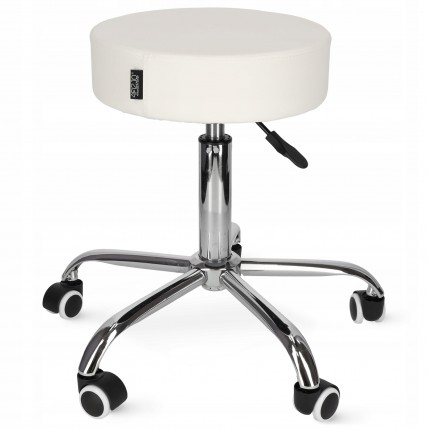 Стул для мастера 4FIZJO Pure регулируемый, без спинки, на колесиках White (P-5907739319654)