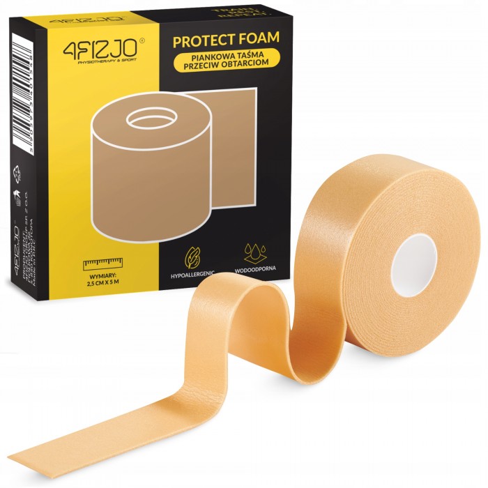Захисна стрічка від натирання 4FIZJO Protect Foam 2.5 см x 4.5 м для пальців та п'яти Beige (P-5905973401548)