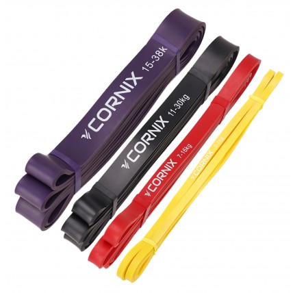 Еспандер-петля Cornix Power Band 2-38 кг (резина для фітнесу та спорту) набір 4 шт XR-0087