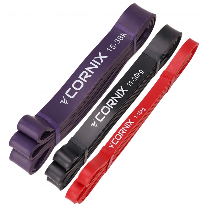 Еспандер-петля Cornix Power Band 7-38 кг (резина для фітнесу та спорту) набір 3 шт XR-0259