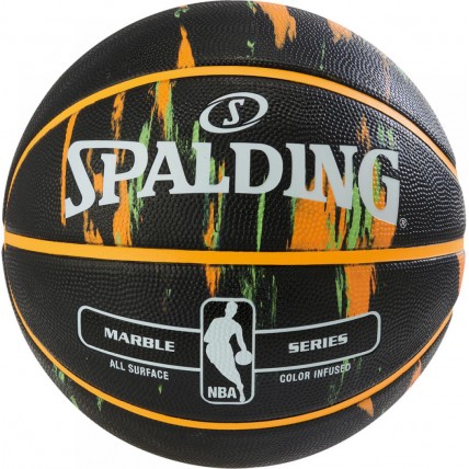 М'яч баскетбольний Spalding NBA Marble Outdoor Black/Orange/Green Size 7