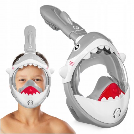 Маска для снорклінгу TSUNAMI Shark повнолицьова, дитяча Grey (P-5905973405447)