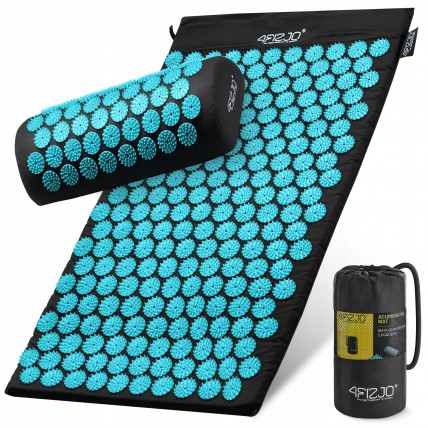 Килимок акупунктурний з валиком 4FIZJO Classic Mat Аплікатор Кузнєцова Black/Blue (P-5905973402385)