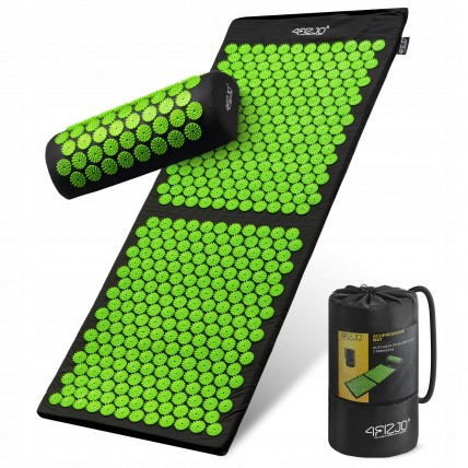 Килимок акупунктурний з валиком 4FIZJO Classic Mat XL Аплікатор Кузнєцова Black/Green (P-5907222931769)