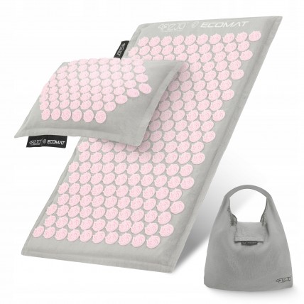 Коврик акупунктурный с подушкой 4FIZJO Eco Mat Аппликатор Кузнецова Grey/Pink (P-5907739312174)