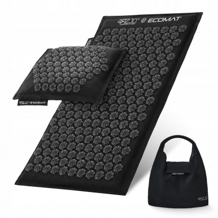 Коврик акупунктурный с подушкой 4FIZJO Eco Mat Аппликатор Кузнецова Black/Black (P-5907739312563)