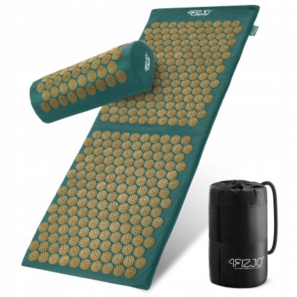 Килимок акупунктурний з валиком 4FIZJO Classic Mat XL Аплікатор Кузнєцова Navy Green/Gold (P-5907739313317)