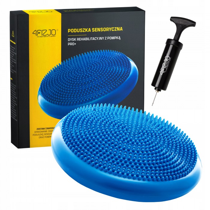 Балансувальна подушка-диск 4FIZJO PRO+ 33 см сенсомоторна, масажна Blue (P-5907222931929)