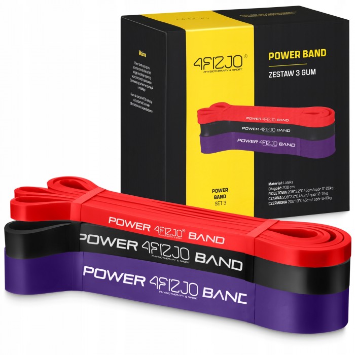 Эспандер-петля 4FIZJO Power Band 6-26 кг резина для фитнеса и спорта, набор 3 шт Mix (P-5907222931554)