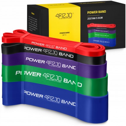 Еспандер-петля 4FIZJO Power Band 6-46 кг резина для фітнесу і спорту, набір 5 шт Mix (P-5907222931561)