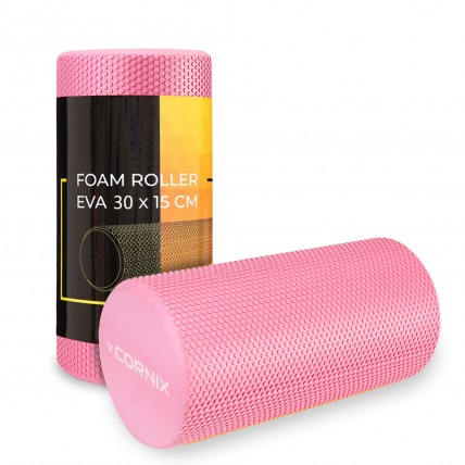 Масажний ролик Cornix EVA+ 30 x 15 см (валик, роллер) XR-0298 Pink