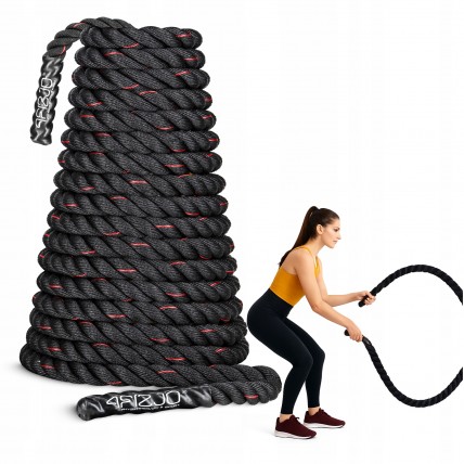 Канат тренувальний 4FIZJO Battle Rope 15 м для кросфіту Black (P-5907739312266)