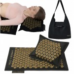 Килимок акупунктурний з подушкою 4FIZJO Eco Mat Аплікатор Кузнєцова Black/Gold (P-5907739311566)
