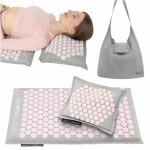 Килимок акупунктурний з подушкою 4FIZJO Eco Mat Аплікатор Кузнєцова Grey/Pink (P-5907739312174)
