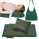 Килимок акупунктурний з подушкою 4FIZJO Eco Mat Аплікатор Кузнєцова Navy Green/Gold (P-5907739312891)