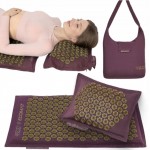 Килимок акупунктурний з подушкою 4FIZJO Eco Mat Аплікатор Кузнєцова Wine Red/Gold (P-5907739312907)