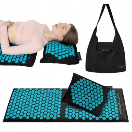 Коврик акупунктурный с подушкой 4FIZJO Eco Mat XL Аппликатор Кузнецова Black/Blue (P-5907739317452)