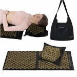 Коврик акупунктурный с подушкой 4FIZJO Eco Mat XL Аппликатор Кузнецова Black/Gold (P-5907739313591)