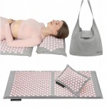 Килимок акупунктурний з подушкою 4FIZJO Eco Mat XL Аплікатор Кузнєцова Grey/Pink (P-5907739313607)