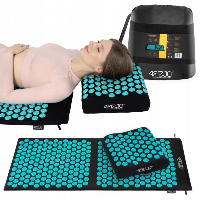 Коврик акупунктурный с подушкой 4FIZJO Ergo Mat XL Аппликатор Кузнецова Black/Blue (P-5907739313874)