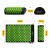 Килимок акупунктурний з валиком 4FIZJO Classic Mat Аплікатор Кузнєцова Black/Green (P-5907222931745)