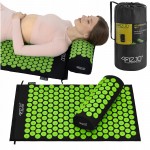Килимок акупунктурний з валиком 4FIZJO Classic Mat Аплікатор Кузнєцова Black/Green (P-5907222931745)