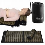 Килимок акупунктурний з валиком 4FIZJO Classic Mat XL Аплікатор Кузнєцова Black/Gold (P-5907739315052)