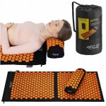 Килимок акупунктурний з валиком 4FIZJO Classic Mat XL Аплікатор Кузнєцова Black/Orange (P-5907222931776)