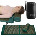 Килимок акупунктурний з валиком 4FIZJO Classic Mat XL Аплікатор Кузнєцова Navy Green/Gold (P-5907739313317)