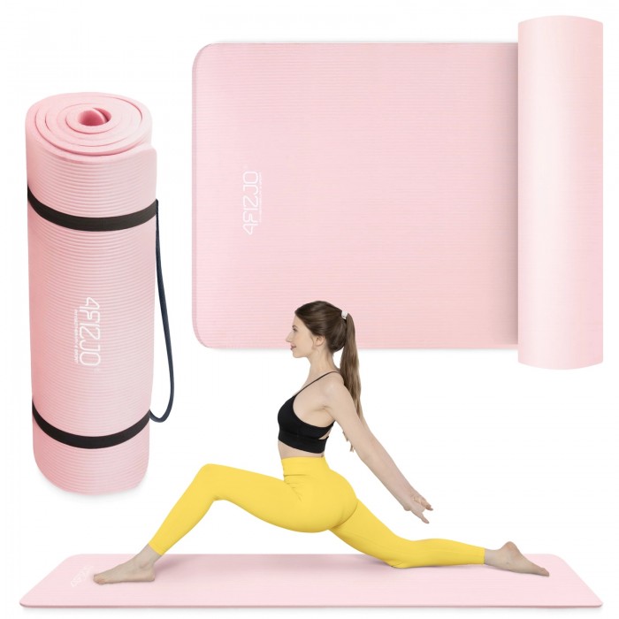 Килимок (мат) спортивний 4FIZJO NBR 180 x 60 x 1.5 см для йоги та фітнесу Light Pink (P-5907739316998)