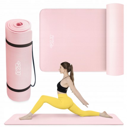 Килимок (мат) спортивний 4FIZJO NBR 180 x 60 x 1 см для йоги та фітнесу Light Pink (P-5907739317001)