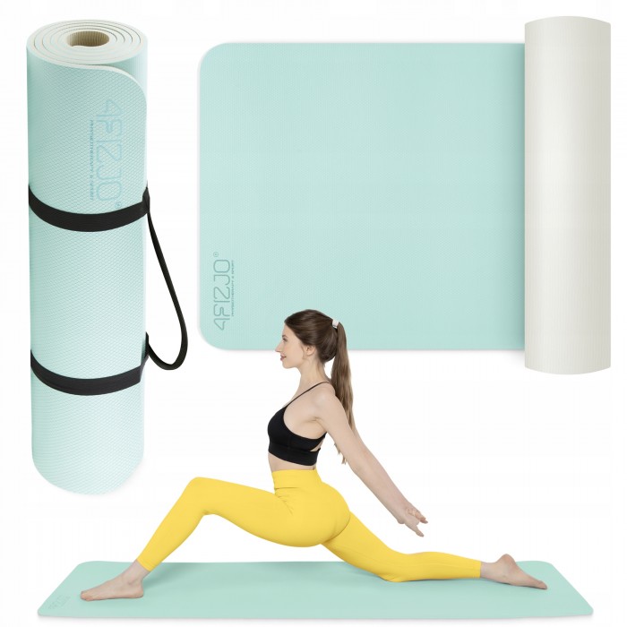 Коврик (мат) спортивный 4FIZJO TPE 180 x 60 x 1 см для йоги и фитнеса Mint/Grey (P-5907739311917)