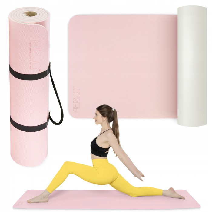 Коврик (мат) спортивный 4FIZJO TPE 180 x 60 x 1 см для йоги и фитнеса Pink/Grey (P-5907739311900)