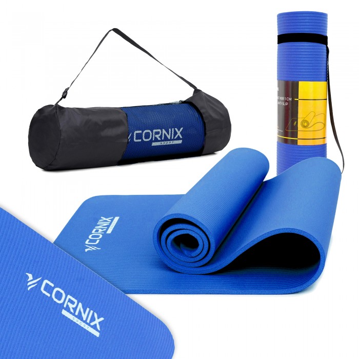 Килимок спортивний Cornix NBR 183 x 61 x 1 cм для йоги та фітнесу XR-0009 Blue