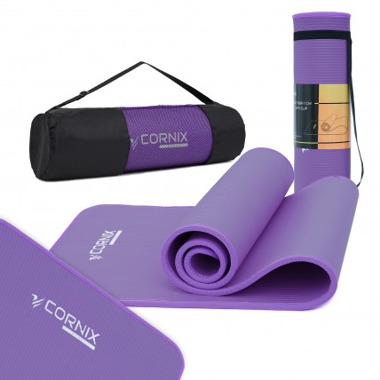 Килимок спортивний Cornix NBR 183 x 61 x 1 cм для йоги та фітнесу XR-0093 Purple/Purple