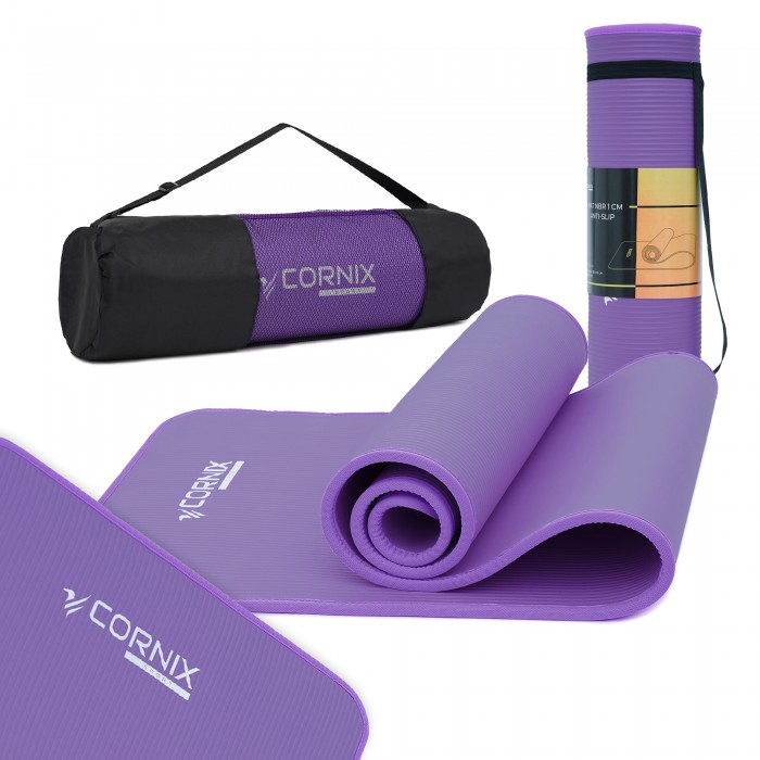 Коврик спортивный Cornix NBR 183 x 61 x 1 cм для йоги и фитнеса XR-0093 Purple/Purple