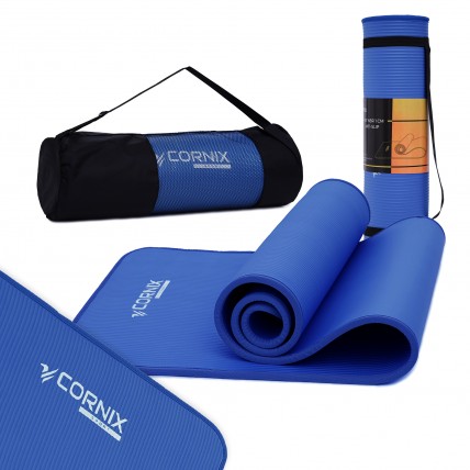 Килимок спортивний Cornix NBR 183 x 61 x 1 cм для йоги та фітнесу XR-0096 Blue/Blue