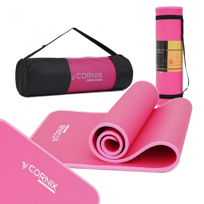 Килимок спортивний Cornix NBR 183 x 61 x 1 cм для йоги та фітнесу XR-0097 Pink/Pink