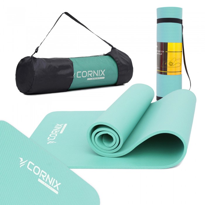 Килимок спортивний Cornix NBR 183 x 61 x 1 cм для йоги та фітнесу XR-0248 Mint