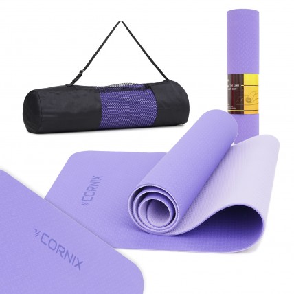 Килимок спортивний Cornix TPE 183 x 61 x 0.6 см для йоги та фітнесу XR-0004 Violet/Purple