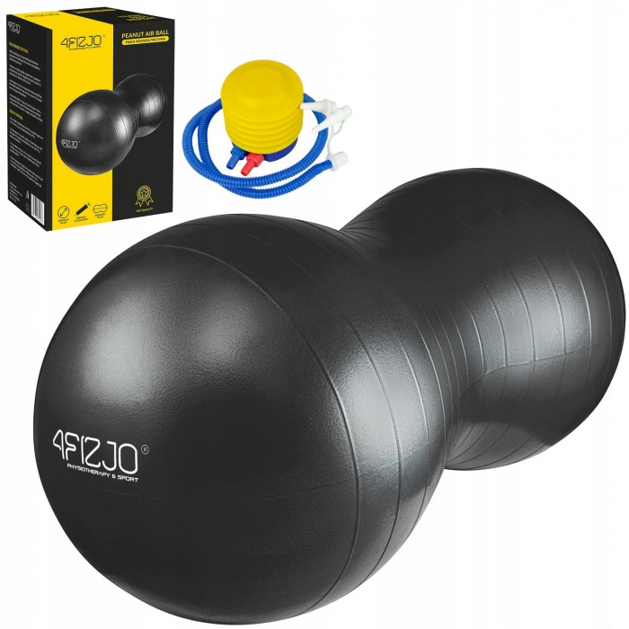 М'яч для фітнесу (арахіс) 4FIZJO Air Ball Peanut 45 x 90 см Anti-Burst Black (P-5907739312938)