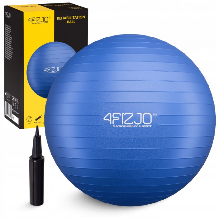 М'яч для фітнесу (фітбол) 4FIZJO 55 см Anti-Burst Blue (P-5905973404723)