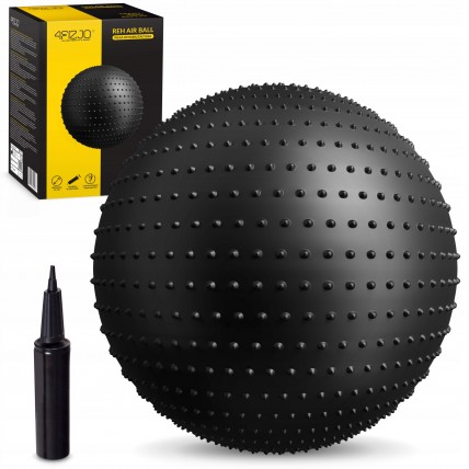 М'яч для фітнесу (фітбол) 4FIZJO 65 см масажний Anti-Burst Black (P-5905973400237)