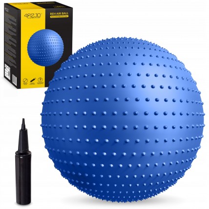 М'яч для фітнесу (фітбол) 4FIZJO 65 см масажний Anti-Burst Blue (P-5905973400213)