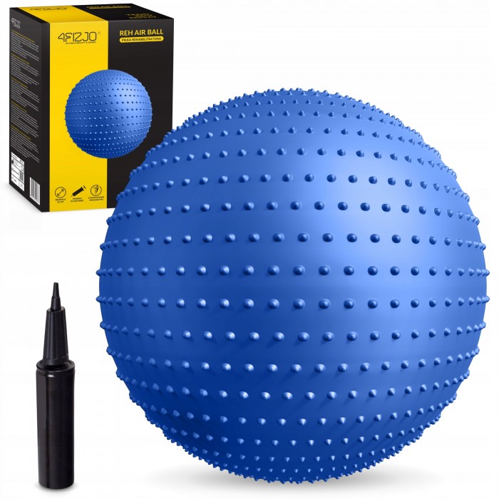 М'яч для фітнесу (фітбол) 4FIZJO 65 см масажний Anti-Burst Blue (P-5905973400213)