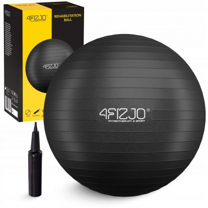 М'яч для фітнесу (фітбол) 4FIZJO 75 см Anti-Burst Black (P-5907739316370)