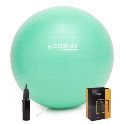 М'яч для фітнесу (фітбол) Cornix 75 см Anti-Burst XR-0366 Mint