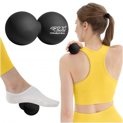Масажний м'яч подвійний 4FIZJO Lacrosse Double Ball 6.5 x 13.5 см Black (P-5907222931226)