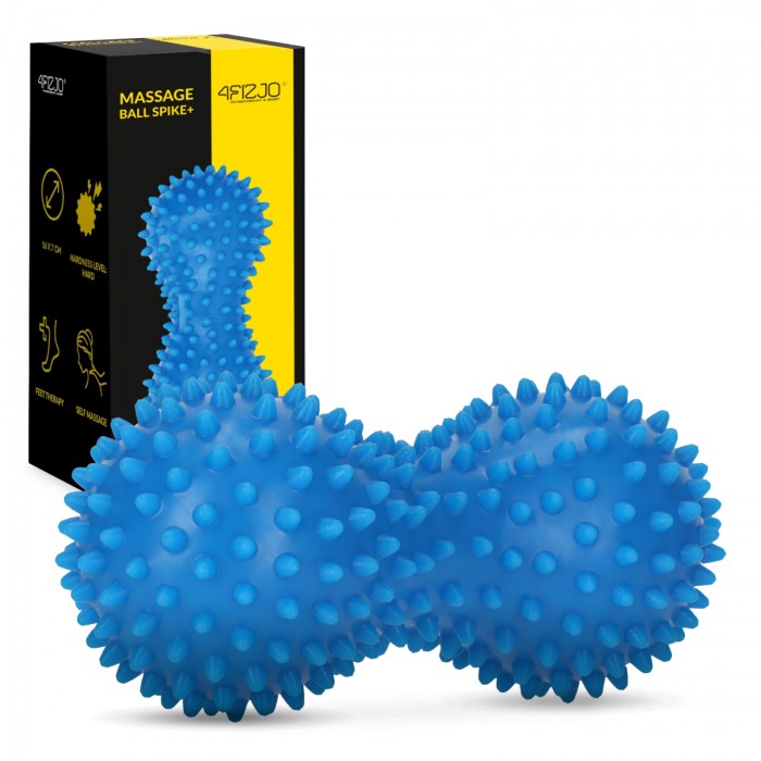 Массажный мяч двойной с шипами 4FIZJO Spike+ 7 x 16 см Blue (P-5905973403337)